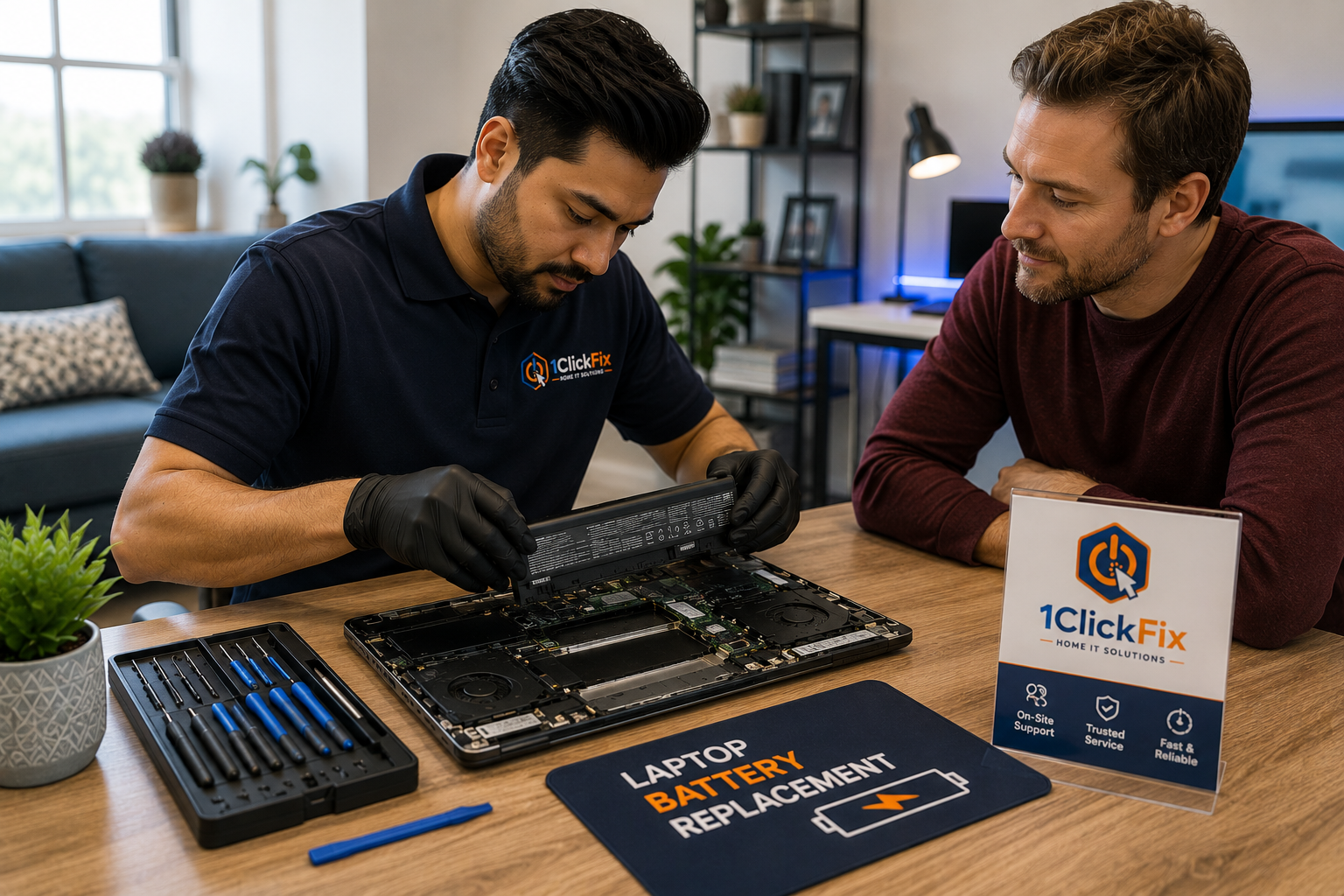 Laptop battery replacement and testing