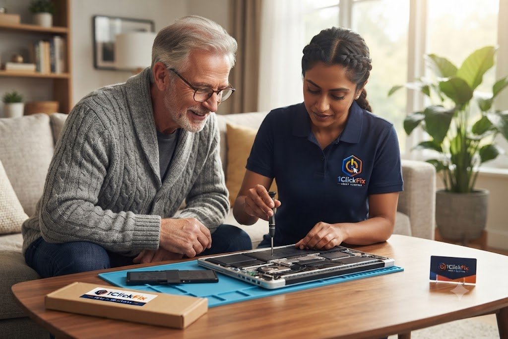 Laptop battery service and professional technician