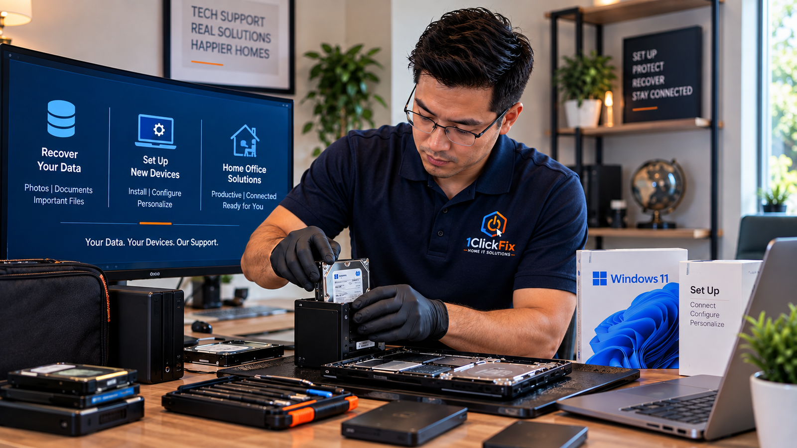 Data recovery and device setup support