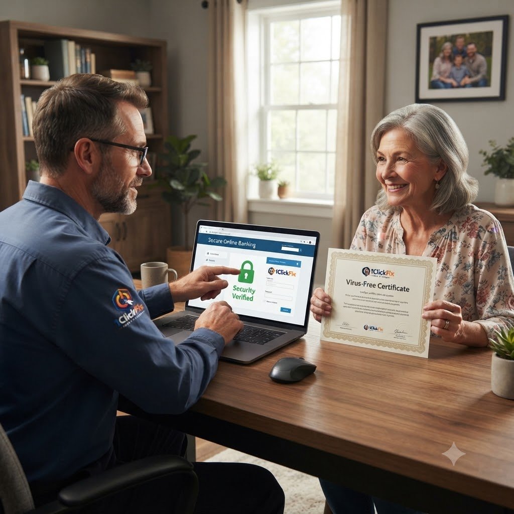 Online banking security verification by 1ClickFix