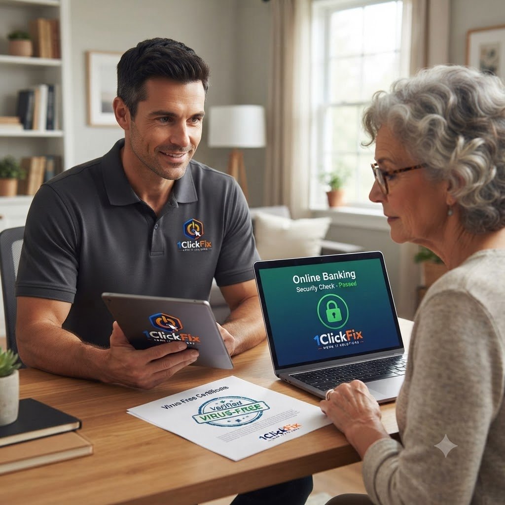 1ClickFix online banking safety and virus-free certificate support