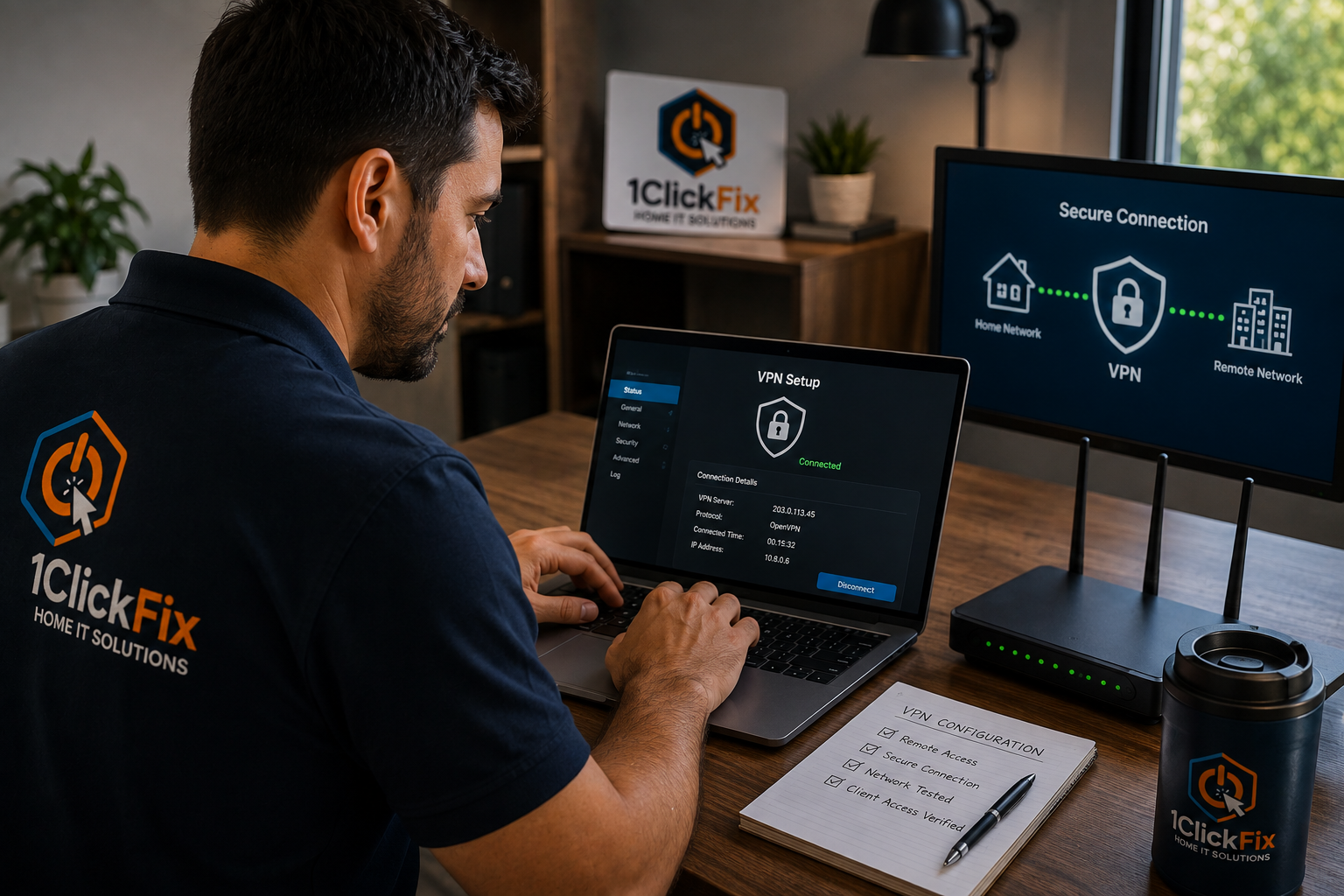 1ClickFix VPN and secure remote connection configuration