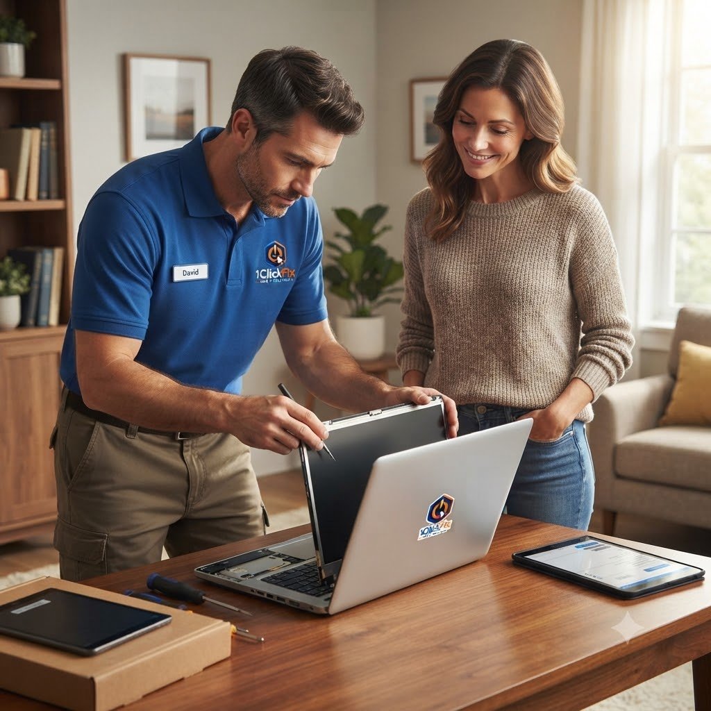 Laptop display repair and screen issue inspection